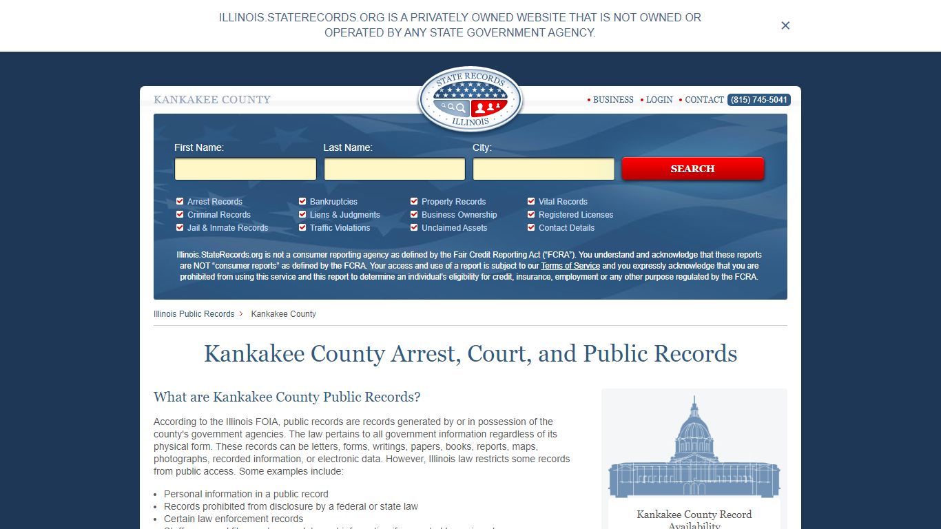 Kankakee Illinois State Records | StateRecords.org